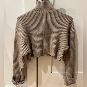 Zara knit high neck cropped sweater